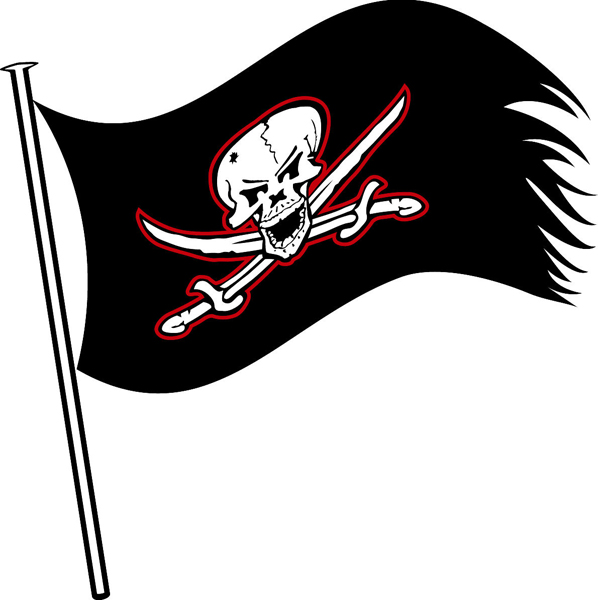 Buccaneer's Flag vinyl sports decal. Customize on line. Buccaneer Flag